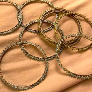 Beaded Bangle Bracelets 8 pc